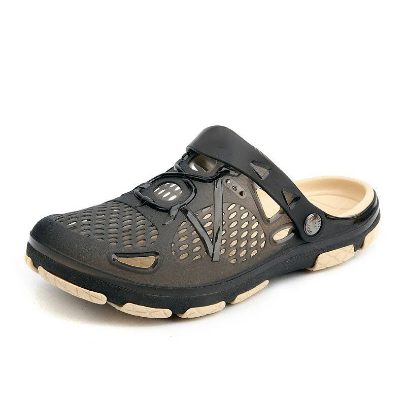(image for) HEMU Men's Slippers Non-Slip Quick Drying Breathable Waterproof Deodorant Fashion Sports Casual Sandals
